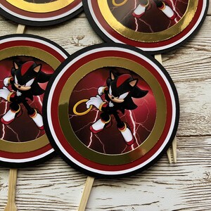 Shadow Cupcake Toppers: Sonic Birthday Party Decorations - Etsy