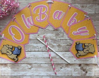 OH Baby Pooh banner for baby shower or to personalize.