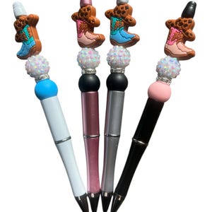Stylo pour bottes de cow-girl, joli chapeau et recharge d'encre noire