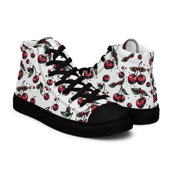 Cherry Red High Top Sneakers Trendy Custom Shoes