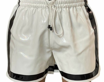 Short de loisirs breveté en PVC pour hommes avec short élastiqué taille S ~ 4XL