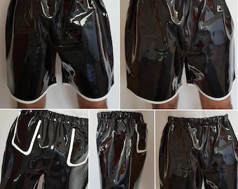Lack PVC Shorts mit Gummizug Freizeit Shorts Größe M~L~XL~2XL~3XL