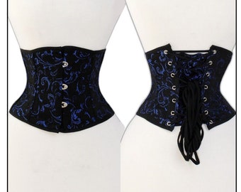 Taillen korsett corsage aus Brokat Schwarz Blau Größe 36~48Taillen korsett corsa