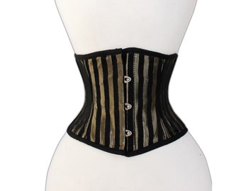 Corsage corset à la taille en brocart or noir taille 36~48