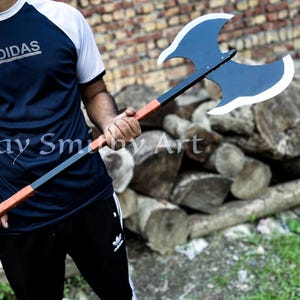 Handmade Black High Carbon Steel Butterfly Axe - 45 Inch Viking Decor