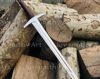Hand-Forged Medieval Arming Sword: High Carbon Steel Viking Replica