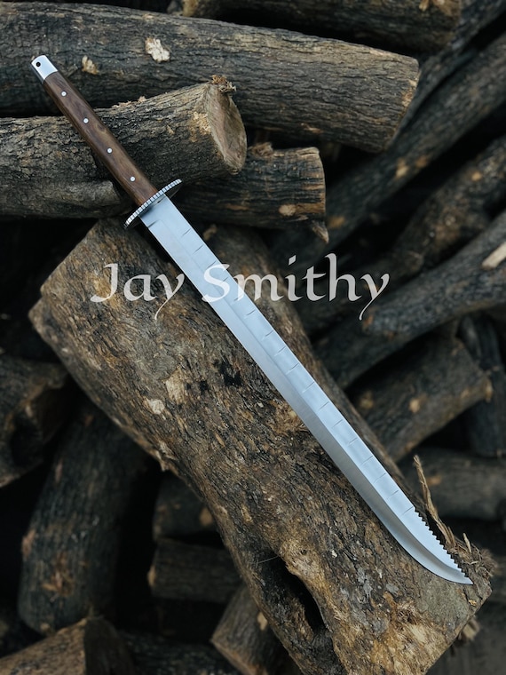 Handmade Machete – Carbon Steel Katana Sword Replica Outdoor Tool, Bushcraft , Camping Gear , Leather sheath