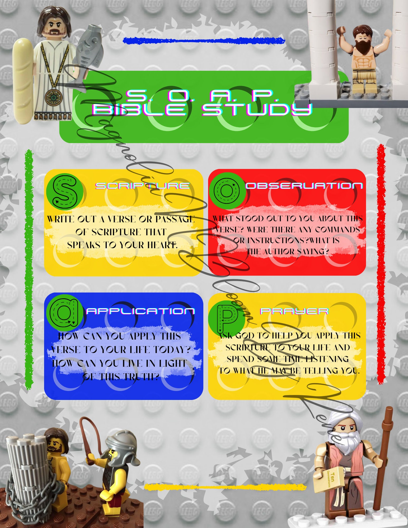 Blocks Kid's Bible Study, Study Template Bundle, Digital Download ...