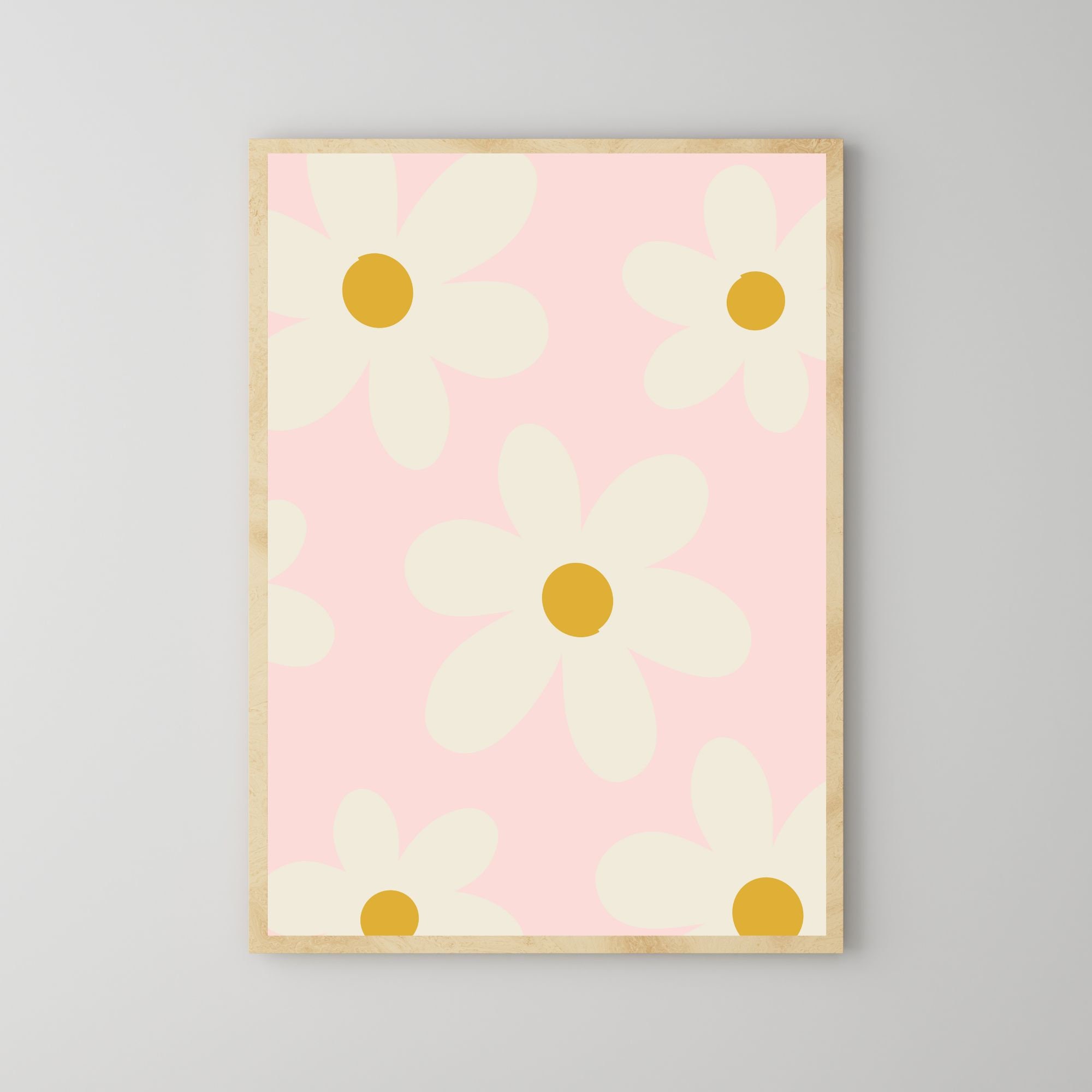 Pink Daisy Print Abstract Pink Daisy Printable Art, Pink Nursery Art, Girls Bedroom Art ...