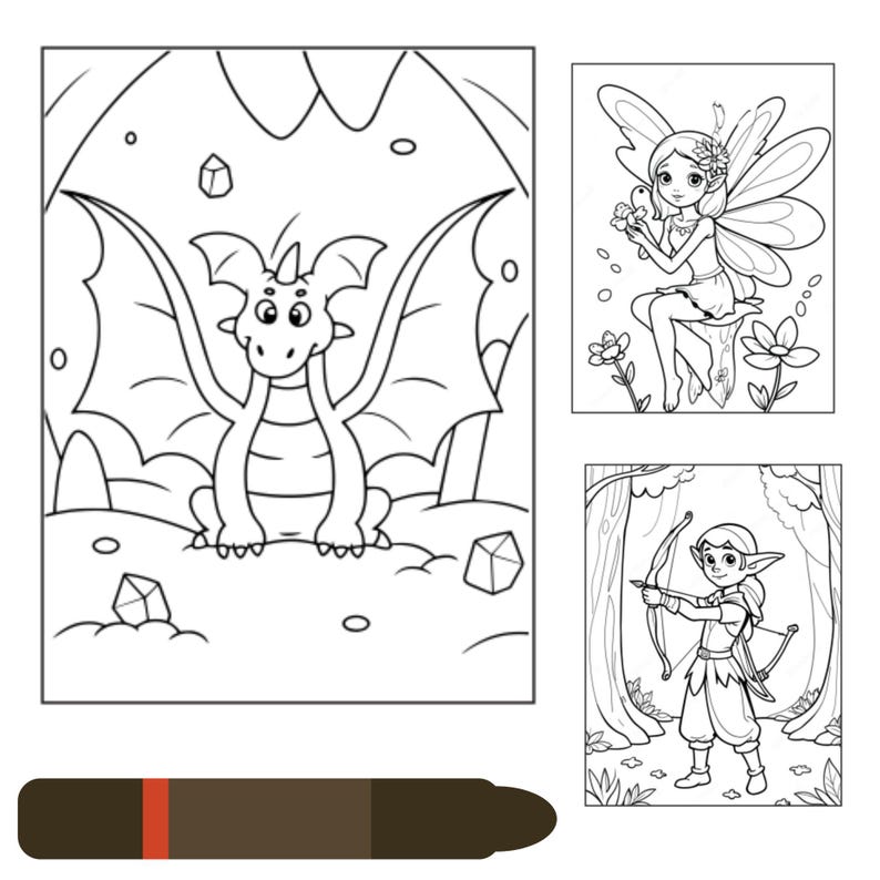 Fairies Printable Coloring Pages 50 Girl 4th Birthday Party Favor ...