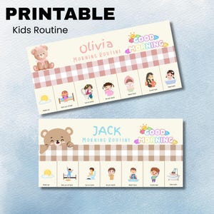 Kids Morning Routine Chart: Visual Schedule for Toddlers (PDF Download