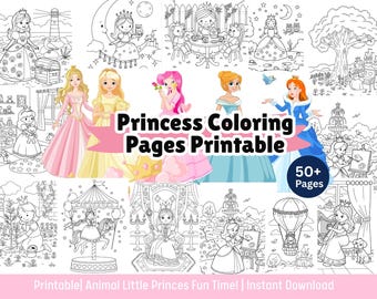 Prinses Kleurplaten Voor Verjaardag 50+ Printbaar Disney Princes Coloring Activity Book Voor Meisjes Verjaardagsfeestje Gunst Handgetekende Feeën