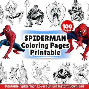 Spiderman Coloring Pages Activity Superhero Birthday Party Favor Comic Coloring Activity Book For Boys Spidey Birthday Party Gift Sheets