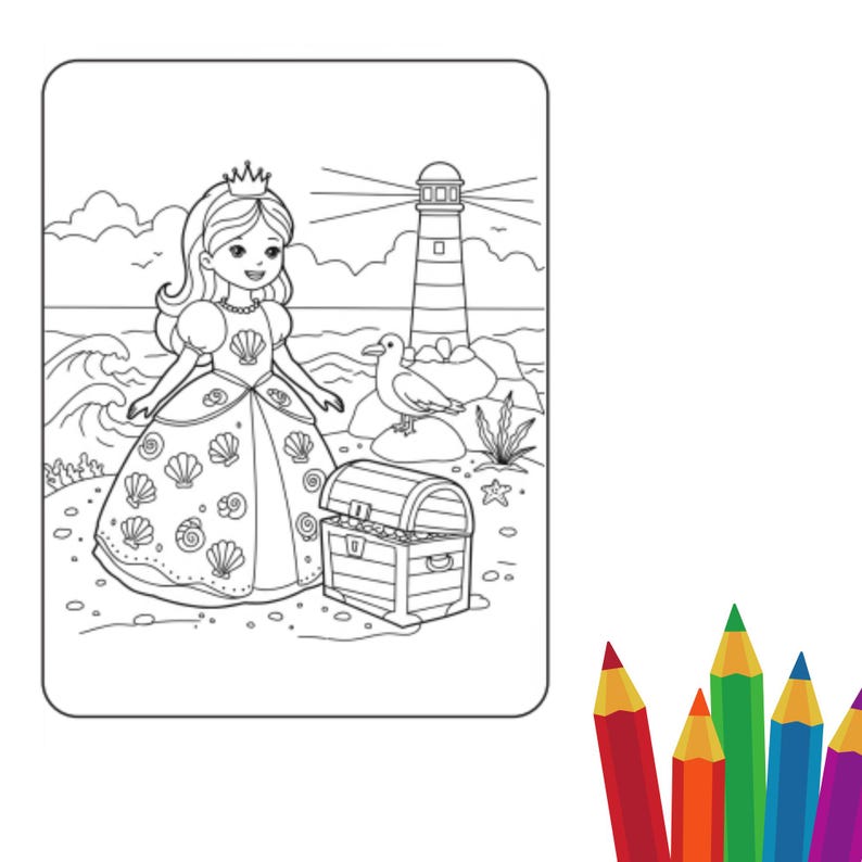 Princess Coloring Book Printable Number and Alphabets for Kindergarten ...