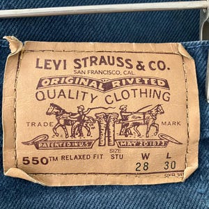 Levi&#39;s 550s 80s Orange Tab Vintage Made in USA Size 28x30