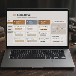 Second Brain Notion Template | PARA Method Notes, Projects & Knowledge Management