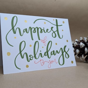 WEIHNACHTSKARTE | "Handbeschriftete Weihnachtskarte ""Happy Of Holidays To You""."