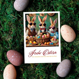 Ostergrusskarte | Coole Osterhasen Karte  | Ostern Karte | Lustige Karte zu Ostern | Ostern Postkarte | Lustige Ostergrüße