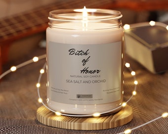 Scented Soy Candle, 9oz, Sea Salt and Orchid