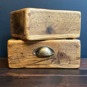 Rustic Wood Storage Boxes, Reclaimed Wood, Handmade, Eco-Friendly Home Organisation, Home Decor for Living Room, Kitchen, Bathroom, Gift