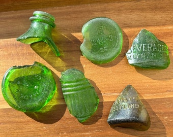 Large Green Real Sea Glass for Terrarium, Aquarium, Home Decor, Crafting