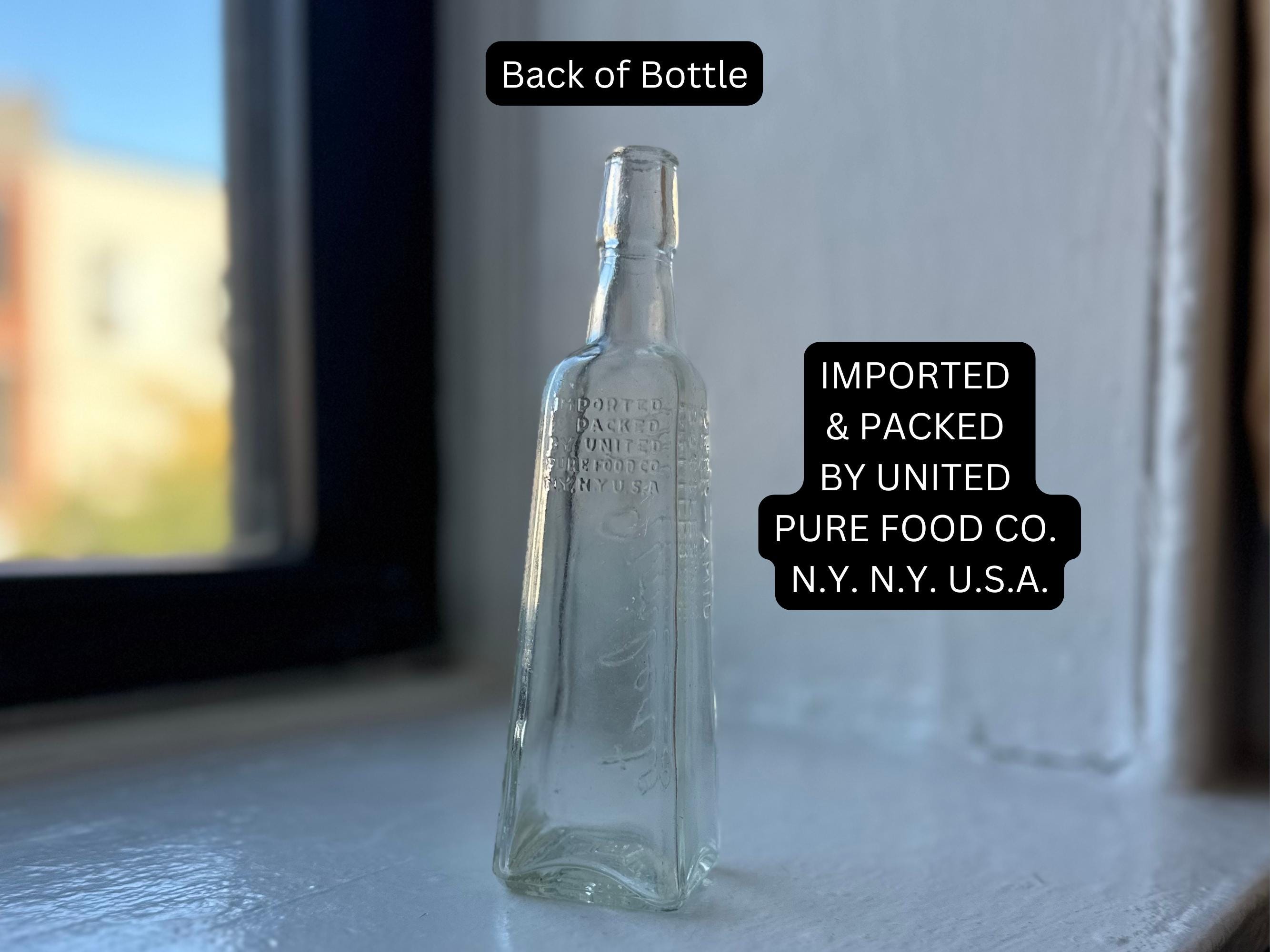 Vintage Peer-amid Olive Oil Bottle | Square Glass Decor - Etsy