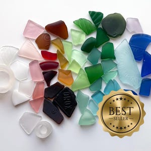 Bulk Sea Glass – Multicolor Mixed Sizes | Craft Glass for Mosaics, Resin Art, Jewelry Making, Decor, Mosaics, Crafting