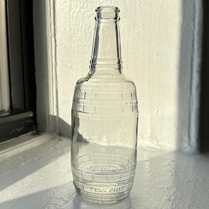 Vintage Barrel Shaped Glass Wine Bottle Shelf Decor