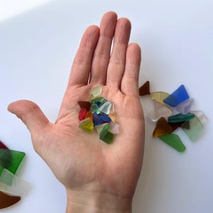 Extra Small Sea Glass Pieces • Tumbled Colorful Beach Glass • Tiny Mosaic Craft Supply • Sustainable Decor from NYC Shoreline
