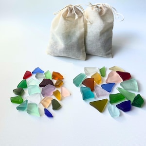 Multicolor Tumbled Sea Glass: Small & Medium Mix, Upcycled Craft Supply