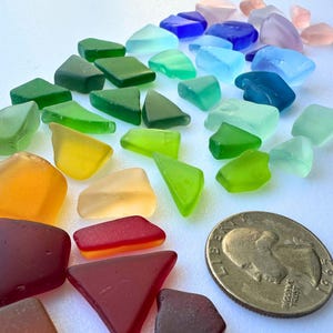 Small Sea Glass Pieces (&lt;3/4&quot;) - Tumbled NYC Beach Glass for Jewelry, Resin Art, Mosaics, Crafts, Coastal Decor, Wind Chimes, DIY Supplies