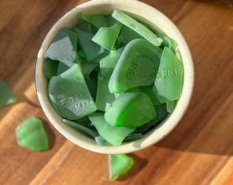 Green Tumbled Sea Glass from NYC | Mixed Sizes Vintage Glass