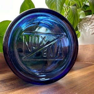 Vintage Cobalt Blue Noxzema Jar 1950s Cosmetic