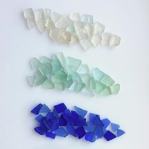 Small Tumbled Sea Glass in Pastel, Seafoam or Deep Blue – Beach Glass for Jewelry Making, Crafts, Resin Art – Coastal DIY Supplies & Decor