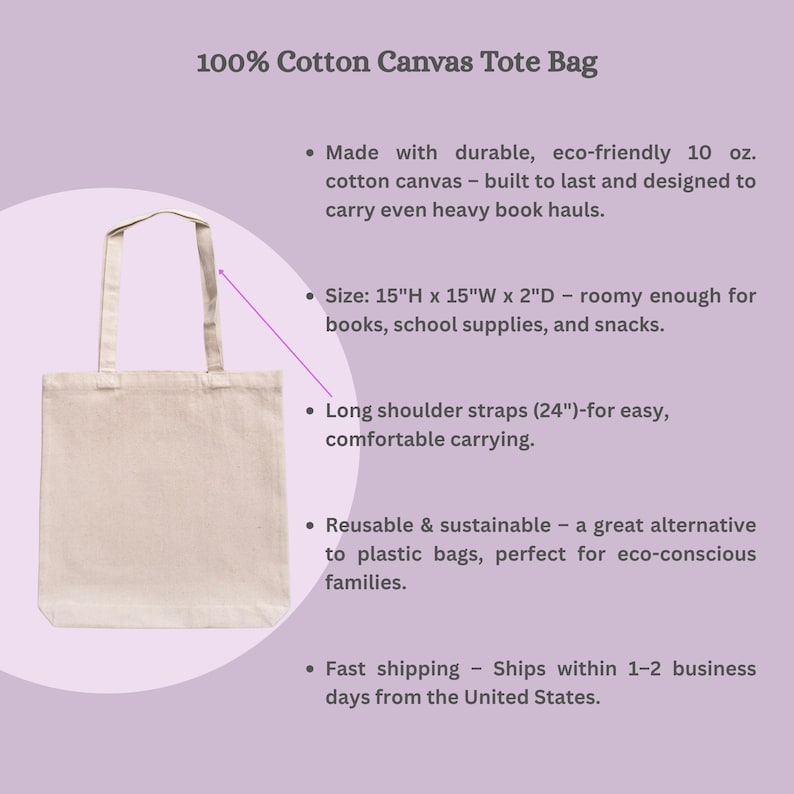 Puede incluir: Bolso tote de lona de algod&oacute;n 100% color crema con correas largas para el hombro. La bolsa mide 38 cm de alto, 38 cm de ancho y 5 cm de profundidad, dise&ntilde;ada para libros y suministros. El texto en la imagen dice "100% Cotton Canvas Tote Bag".