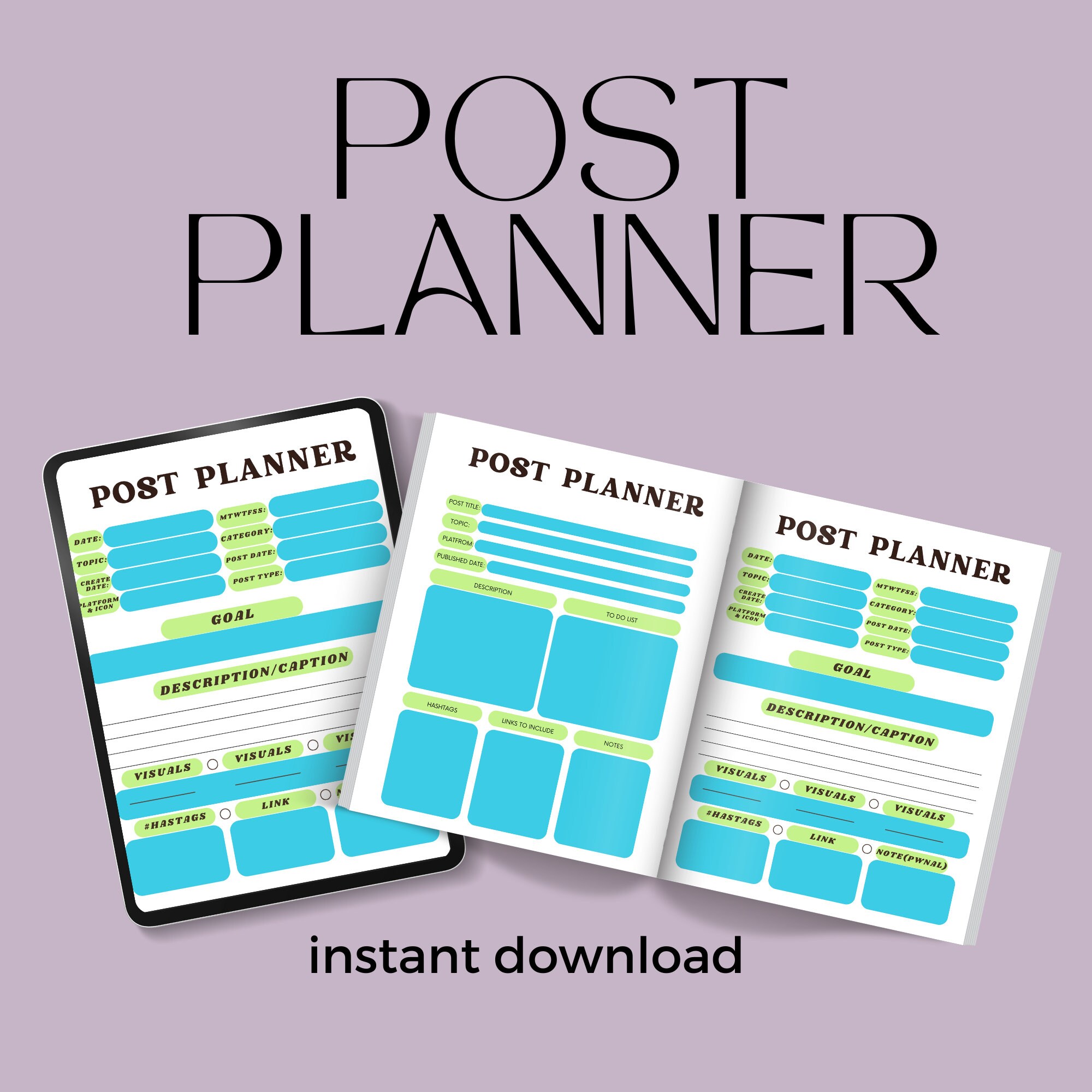Blog Post Planner Template Editable Blogger Blog Planner Content Blog Post Planner Template Editable Blogger Blog Planner Content