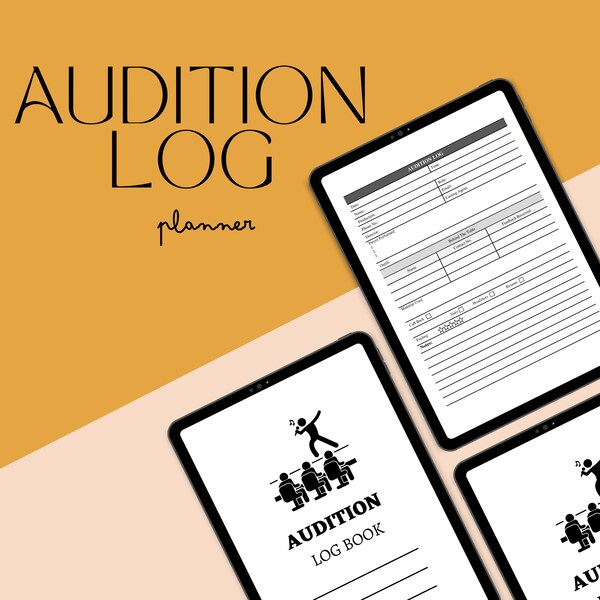 Performer's Audition Log, INSTANT DOWNLOAD, Tracker for organizing submissions, customizable Audition Log Printable  Audition  PDF Printable