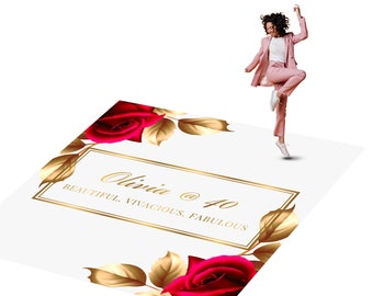 Customizable Birthday Decal Dance Floor Wrap Gloss/Matte Removable Vinyl. Vinyl to cover the entire dance floor. Birthday party logo design