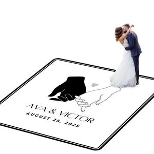Customizable vinyl Dance floor Wrap for wedding receptions. Includes monogram and wedding logo. Removable. No Residue or Damage. Ships Free.