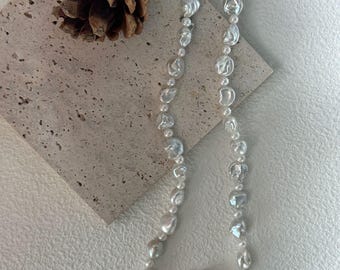 Himmlische Barock Perlenkette Mond Charm Halskette Sterling Silber Perle Schmuck handgemachtes Geschenk für sie