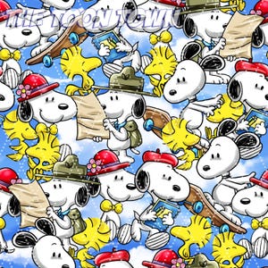 Beagle apilado y pájaro amarillo, arte digital sin costuras, dibujado a mano (sin IA)