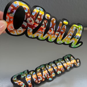 Calcomanía holográfica de leopardo personalizada