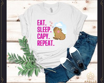 Eat. Sleep. Capy. Repeat., Vintage Capybara Shirt, Capybara Graphic Tees, Gift for Him Gift for Her,Funny Capybara Shirts