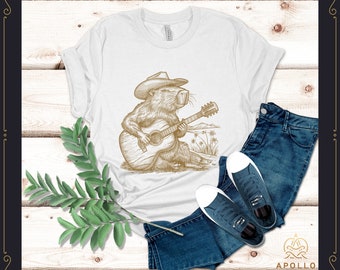 Cowboy Capy Rock and Roll, Capybara T Shirt, Cowboy Capybara, Vintage Shirt, For Women Men Kids, Cute Capybara , Western Theme Graphic Tee