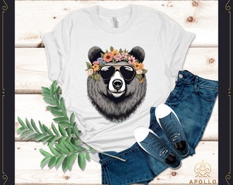 MAMA Bear Retro Hippie with Sunglasses, Mama Bear Shirt, Mom Shirts, Momlife Shirt, Shirts for Moms, Mothers Day Gift, Mama Tee,  Mama Bear