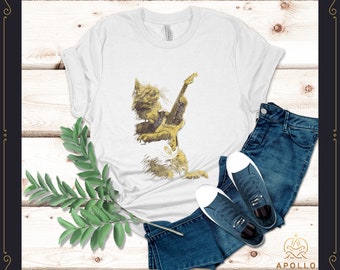 Cat Playing Guitar, Rock and Roll Shirt, Cat Lovers, Funny Guitar Shirt for Women Men Kids, Vintage Style, Music lover Tee,