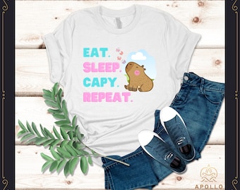 Eat. Sleep. Capy. Repeat., Vintage Capybara Shirt, Capybara Graphic Tees, Gift for Him Gift for Her,Funny Capybara Shirts