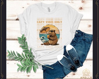 Capy Vibes Only, Vintage Capybara Shirt, Capybara Graphic Tees, Gift for Him Gift for Her,Funny Capybara Shirts