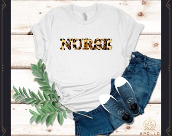Nurse Leopard Print, Nurse Shirt, Funny Nurse Tshirt, Gift For Nurse, Healthcare Workers Shirts, Registered Nurse