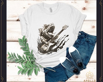 Bass Guitar, Rock and Roll Shirt, Fishing Shirt, Funny Guitar Shirt for Women Men Kids, Vintage Style, Music lover Tee,